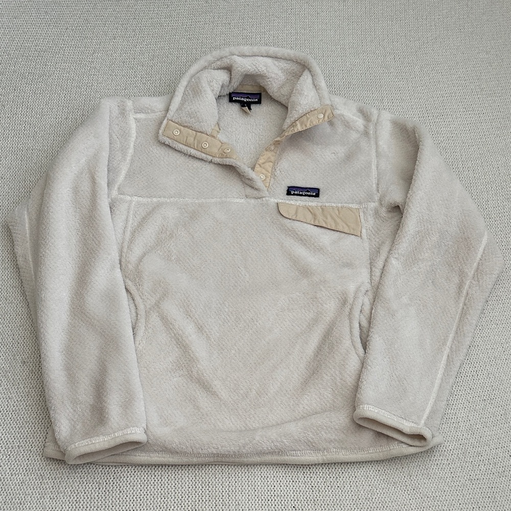 Patagonia Re-Tool Snap-T Fleece Pullover Cream Size Small